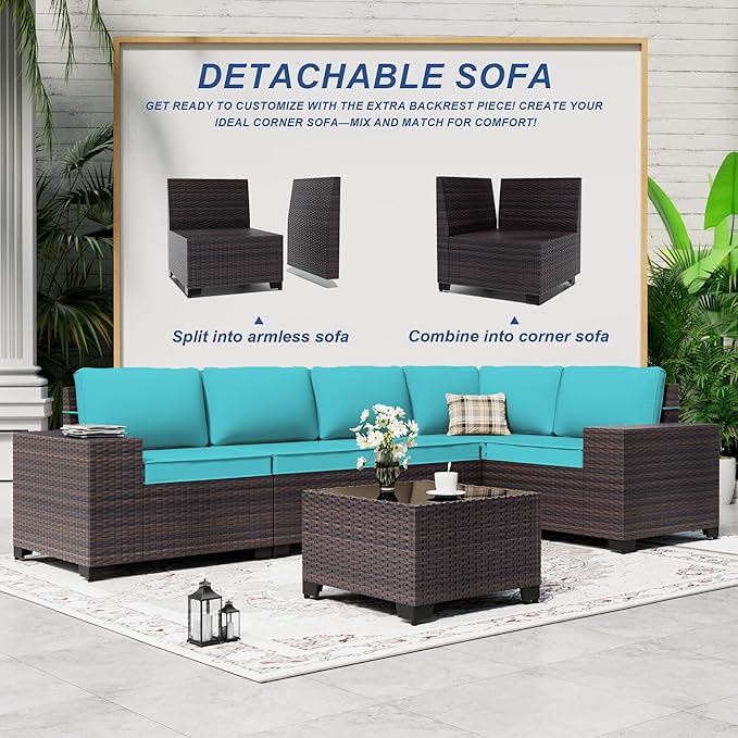 10 Pieces Patio Furniture Set with 2 Swivel Chairs Patio Furniture Outdoor Sectional Sofas with 55000 Gas Fire Pit Patio Conversation Set w/7 -Cushions