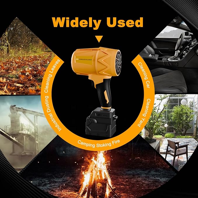 Small Handheld Leaf Blower Cordless Fit for De.Walt, 125-MPH 430-CFM, Battery Powered Blower, for Lawn Care/Patio Cleaning (No Battery)