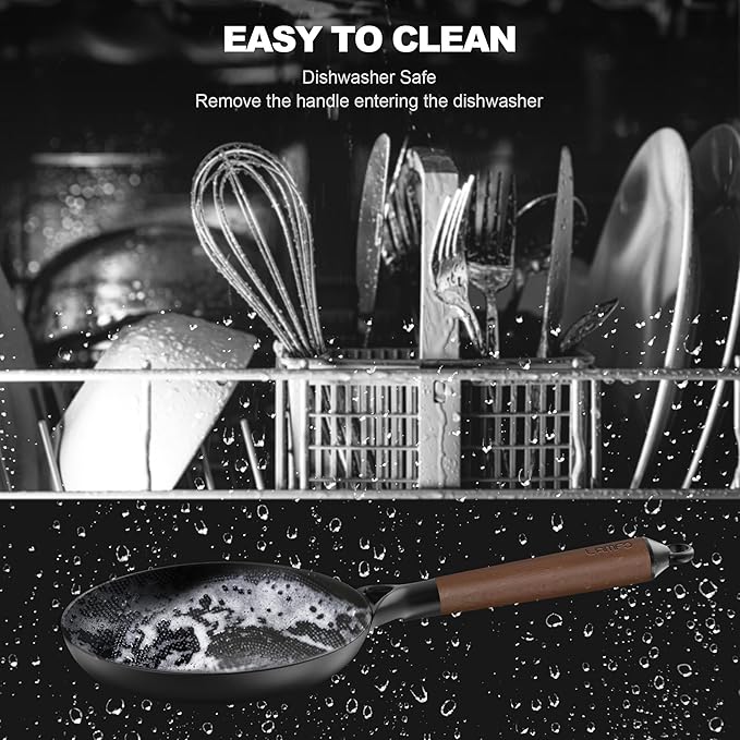 12" Cast Iron Skillets, Non-stick Frying Pans with Removable Handle & Non-Toxic Coating, Oven & Dishwasher Safe Nonstick Pan, Compatible with Gas, Electric, Induction Cooktops