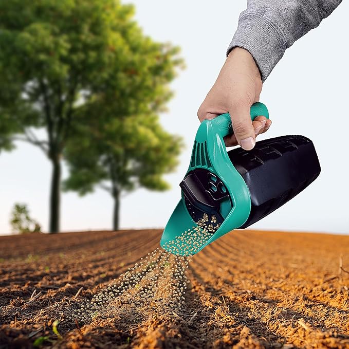 FLORA GUARD Hand Spreader Shaker, Multiple Adjustable Opening Sizes for Grass Seed, Fertilizer & Earth Food, Snow Salt, Ice and Snow Melt, Lightweight and Easy to Use for Women & Seniors– Up to 30Oz