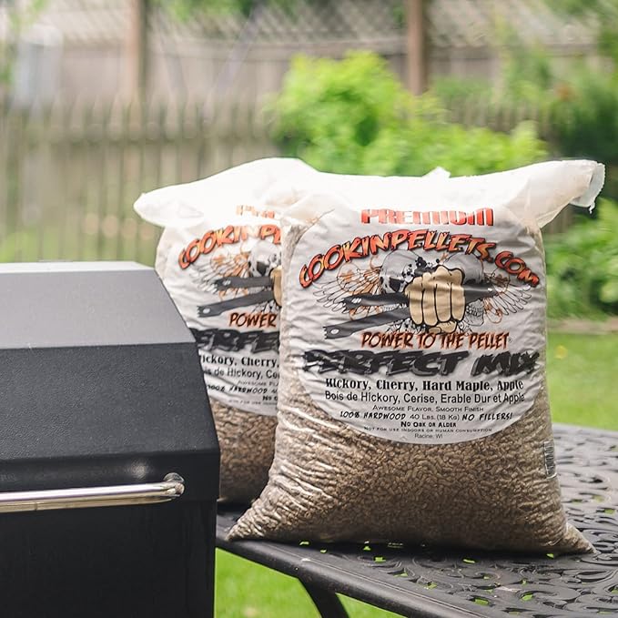 CookinPellets 40PM Perfect Mix All-Natural Hickory, Cherry, Hard Maple, and Apple Grill Smoker Smoking Hardwood Wood Pellets, 40 Lb Bag (2 Pack)