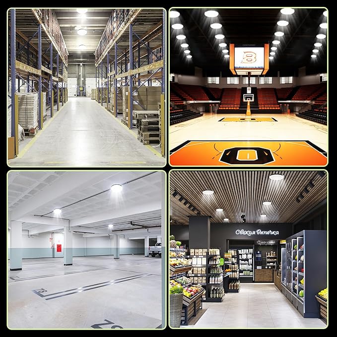 Zelvia High Bay LED Shop Lights for Garage Workshop,300W 30000LM Super Bright High Bay Lights with US Plug - IP65 Waterproof 5000K AC110V-130V Commercial Bay Lighting for Factory Warehouse Barn