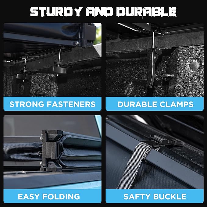 Truck Bed Tonneau Cover Compatible with Chevy Colorado & GMC Canyon 2015 2016 2017 2018 2019 2020 2021 2022 2023 2024 5.2 ft Short Box, Soft Folding Style