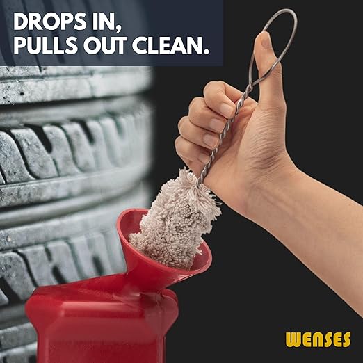 Tire Lube Brush Applicator Swab (3-Pack), 11.5" Length, Includes Tread Depth Gauge