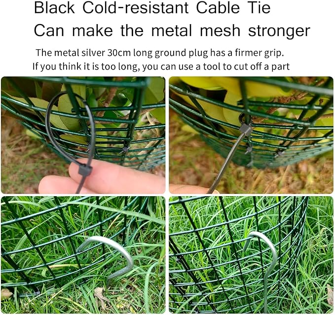 Heavy Duty Plant Protector from Animals - 15LB 14" H X 14" D Metal Mesh Plant Cage Covers - Sturdy Garden Bunny Barricades Chicken Wire Cloche for Plants Shrubs Vegetables Flowers 10 Packs