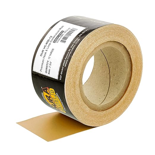 Dura-Gold Premium - 600 Grit Gold - Hook & Loop Backing Longboard Continuous Sandpaper Roll, 2-3/4" Wide, 12 Yards Long - For Automotive & Woodworking Air File Long Board Sanders, Hand Sanding Blocks