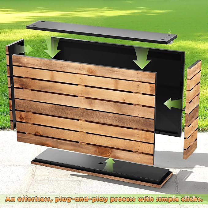 Metal Planter Box Rectangular Planter Box with Drainage Hole, Outdoor Large Planters, All-Weather Use, Rust-Resistance, for Flowers Plants, 35.4" L × 9.1" W × 25.6" H, Dark Walnut