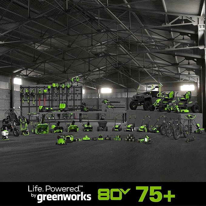 Greenworks 80V (125 MPH / 500 CFM / 75+ Compatible Tools) Cordless Axial Leaf Blower, Tool Only