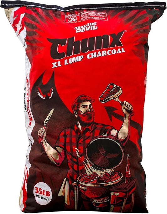 Jealous Devil 100% All Natural Pro Restaurant Quality Hardwood Lump Charcoal for Grilling and Smoking, 35 Pound Bag