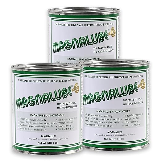 Magnalube-G General All Purpose Grease - Waterproof, Corrosion Resistant PTFE Lubricant. 1lb Multi-Purpose Grease Can for Mechanics and Heavy Duty Use - 3 Pack