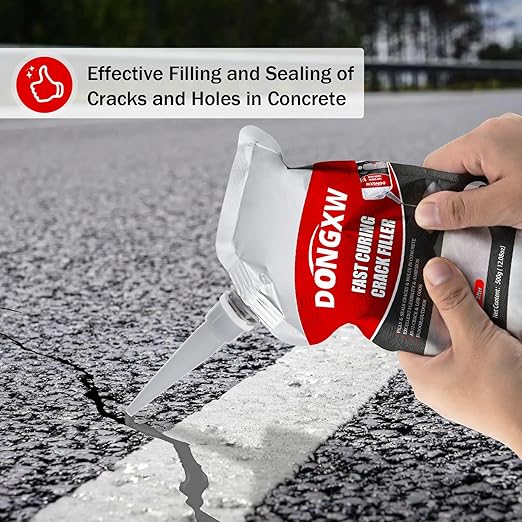 Concrete Crack Filler and Sealant 2Pcs, Quick Drying Cement Crack Filler Waterproof Repair Sealant, Weather Resistant Concrete Sealer Outdoor Caulking Glue for Cement-Based Materials, Gray
