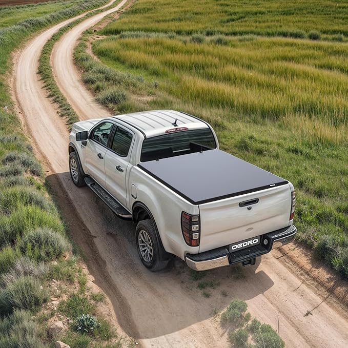 OEDRO Quad Fold Tonneau Cover Soft Truck Bed Covers Compatible with 2014-2019 Chevy Silverado/GMC Sierra 1500 (2019 Legacy/LD only); 2015-2019 Silverado/Sierra 2500 3500 HD, 6.6ft Bed