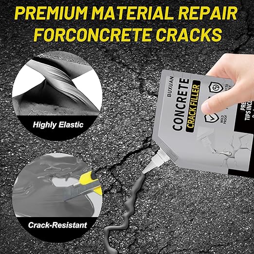 Concrete Crack Filler, Cement Crack Filler Outdoor, Waterproof Repair Sealant, Quick-Drying Sealing Adhesive, for Driveway, Walkway, Patio, Joint (3)