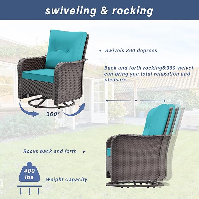 11 Pieces Patio Furniture Set with 2 Swivel Chairs Patio Furniture Outdoor Sectional Sofas with 55000 Gas Fire Pit Patio Conversation Set w/7 Cushions-