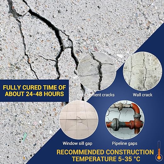 Concrete Crack Filler, 3ps Caulking Glue for Concrete, Cement Slab Repair, Caulking Glue Weather Resistant Type, Quick-Drying Caulking Sealant