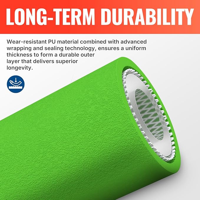YAMATIC Upgraded Pressure Washer Hose 50 FT 3400 PSI, 1/4" Wear & Kink Resistant Power Washer Hose with Heat Protect Sleeve, Durable Replacement Hose for Uberflex Flexzilla Ryobi
