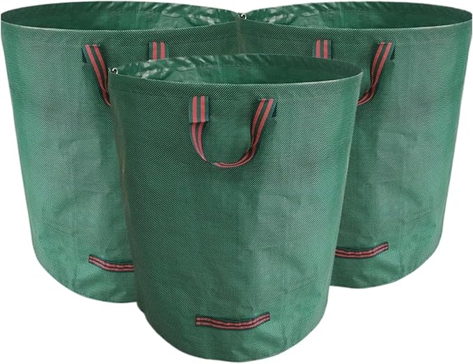 Reusable Yard Waste Bags 3 Packs 72 Gallons Lawn and Leaf Garden Bags Heavy Duty Garden Bag With Reinforced Handles Camping Yard Recycling Trash Bag for Debris Leaves Grass