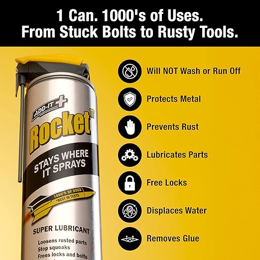 Multi-Purpose Lubricant Spray 15.2 fl oz - Penetrating Oil & Anti-Corrosion Spray for Rusted Bolts, Tools, Bikes & Garden Equipment, Water-Resistant Protective Coating