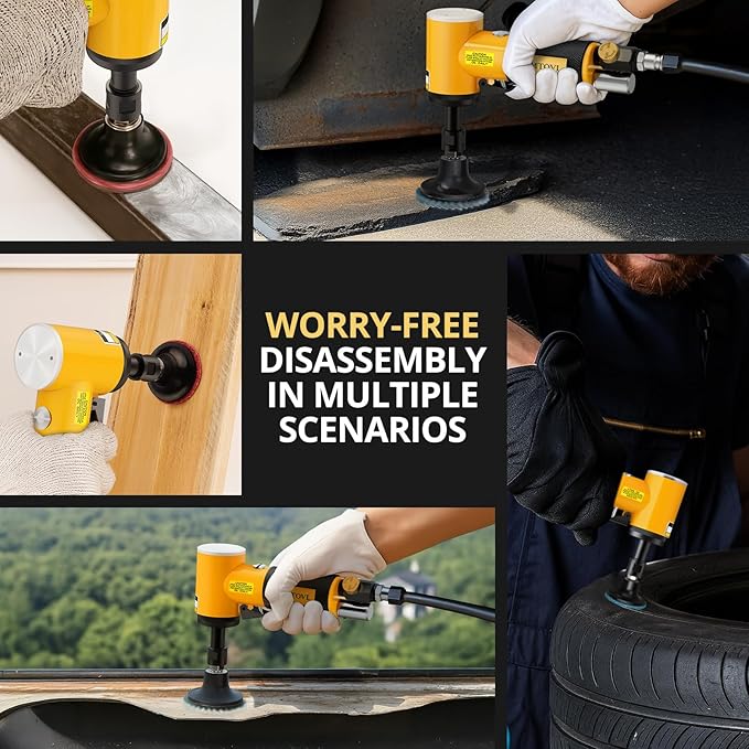 AMTOVL Air Die Grinder Kit, Right Angle Die Grinder with 1/4" 1/8" Collets and 2" Quick Change Roll Lock Sanding Discs Accessories Set, 20,000RPM Pneumatic Air Grinding Tools Attachments