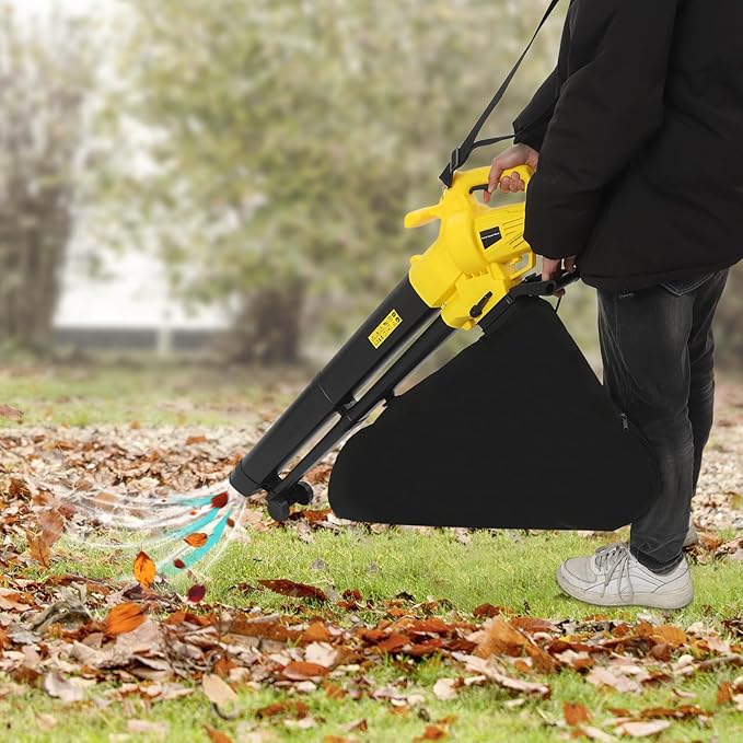 Corded Electric Leaf Blower, 3000W High Power Handheld Leaf Blower with Bag, 466CFM 167 MPH Protable and Lightweight Leaf Vacuum and Mulcher for Yard, Patio, Lawn