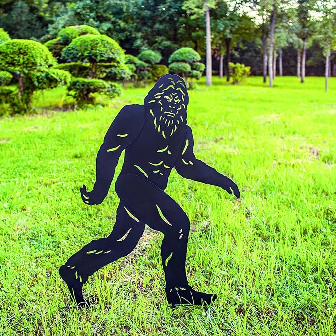 4ft Bigfoot Outdoor Decor Big Foot Sasquatch Gifts for Men/Dad/Women Metal Bigfoot Silhouette Statues for Yard Decor, Garden Decor, Yard Art, Forests, Yard Display, Lawn Decorations