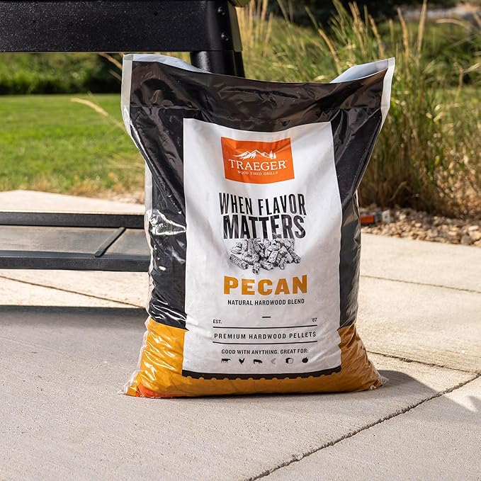Traeger Grills Pecan 100% All-Natural Wood Pellets for Smokers and Pellet Grills, BBQ, Bake, Roast, 18 lb. Bag (Pack of 3)