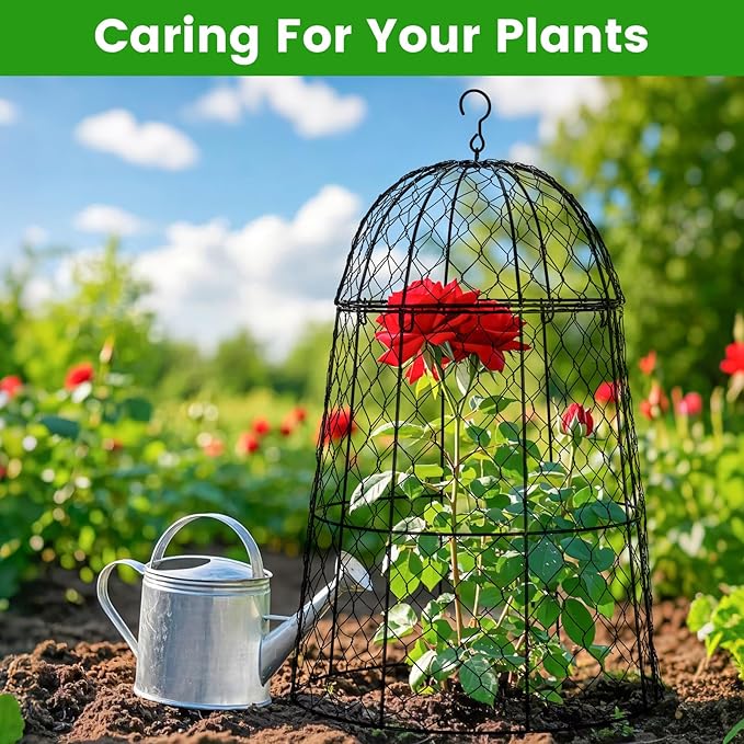 12Pcs garden cloche for plants,11.8×19.7in large size plant cages for outdoor plants,split design and anti-rust coated chicken wire cloche,sturdy and not easy to deform,plant cages to keep animals out