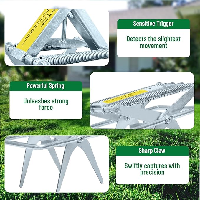 Upgrade Mole Traps That Work Best Trap Scissor with Longer Spring, Durable and Reusable Easy Mole Trap for Lawn Protection