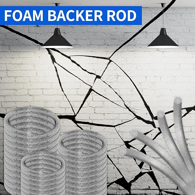 BBacker Rod Foam Gap Filler Crack Filler for Concrete Repair Caulk Saver Backing Rod Concrete Expansion Joint Rope Caulk for Sealing Gaps, Expansion Joints, Crack Filling (Gray, 1/2 Inch x 10 Feet)