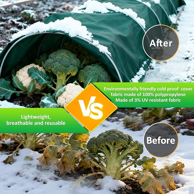 Green Plant Covers Freeze Protection, 10 x 50 ft - 2 oz/yd² Frost Cloths for Outdoor Plants, Tree Covers Freeze Protection, Winter Garden Blanket, Sun Cover for Plants for Greenhouse, Vegetables