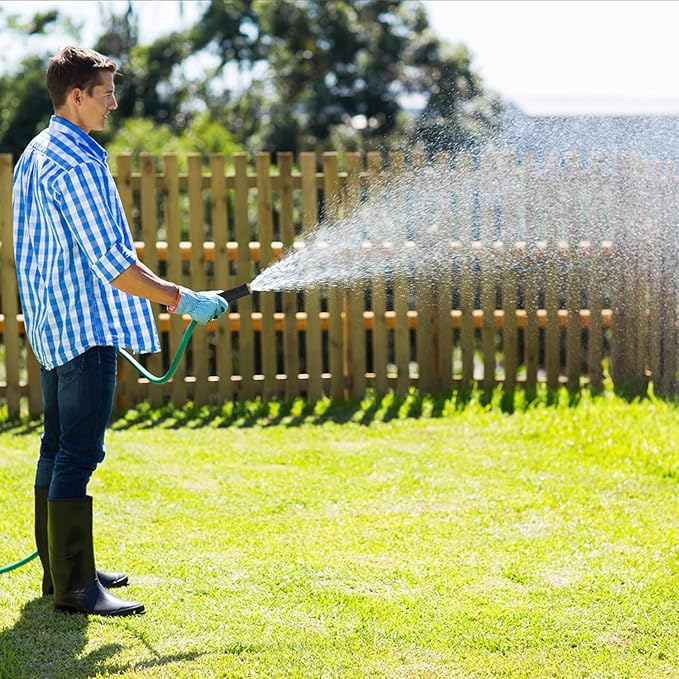 High-Pressure Rubber-Coated Copper Water Hose Nozzle, Non-Slip TPR Grip, Anti-Corrosion Brass Body, Watering and Irrigation, Outdoor Cleaning
