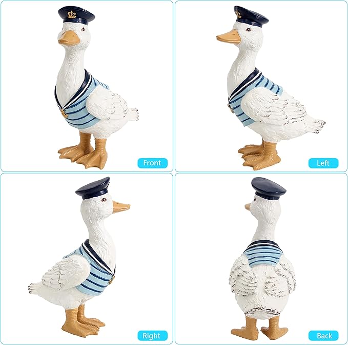 Leekung Garden Duck Statues for Outdoor Decorations,Porch Duck Figurine Sculptures for Garden Decor,Animal Statue Beach Nautical Decor Accents for Indoor Outside Porch Patio Yard Lawn Home Shelf