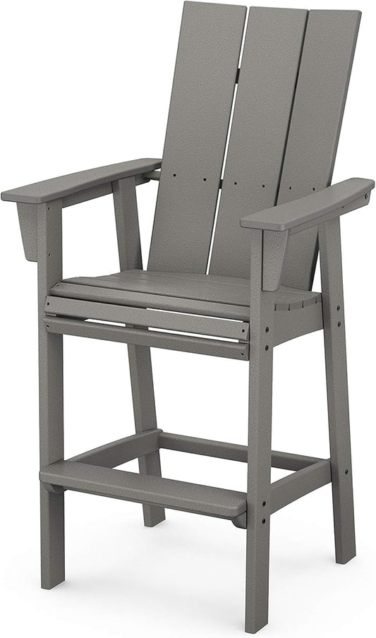 POLYWOOD® Modern Curveback Adirondack Bar Chair in Slate Grey