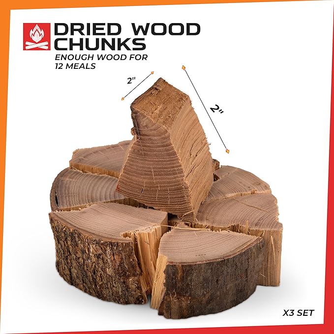 Kiln Dried Firewood, Oak Firewood, Safe, Consistent Cooking Wood, Hand-Selected Wood Chunks for Smoking Upto 12 Meals (Oak)