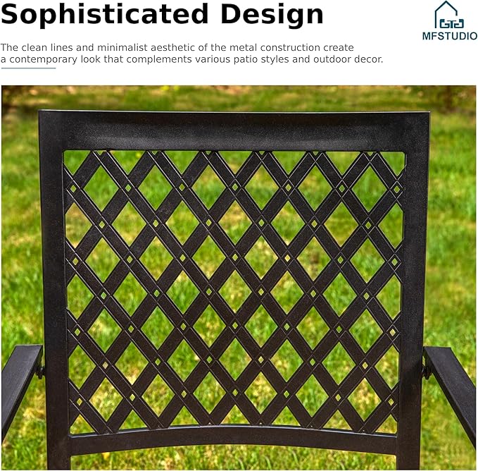 MFSTUDIO Patio Table and Chairs Set, Patio Dining Set for 8 Persons, 9 Piece Outdoor Dining Set with Expandable Table, Metal Outdoor Patio Furniture Set for Deck Backyard Poolside Garden