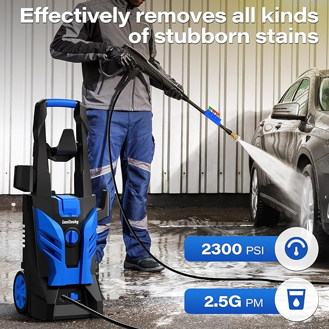 Pressure Washer, Power Washer with 4 Nozzles and Foam Cannon, High Pressure Cleaning Machine for Cars, Driveways, Fences, Patios, Home Cleaning.