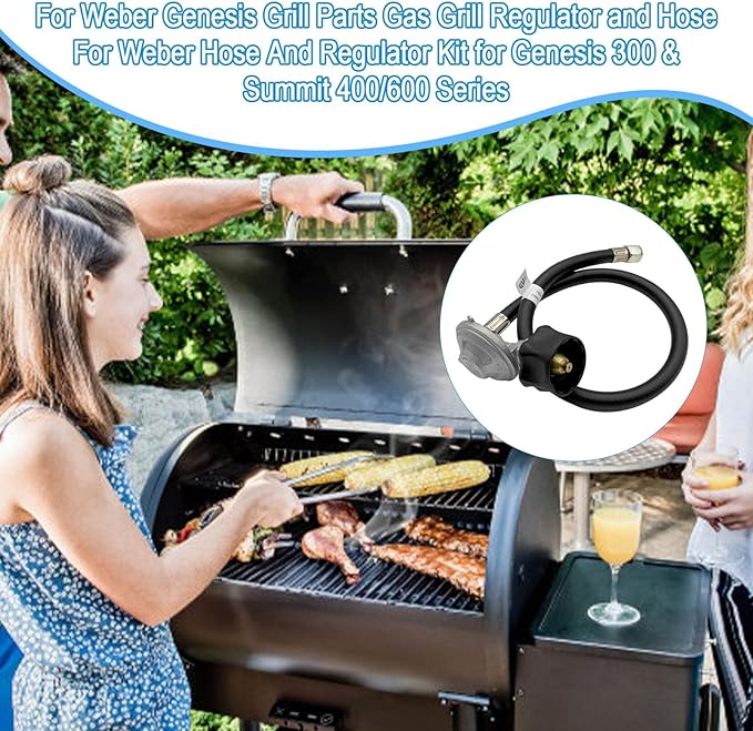 Upgraded for Weber Hose and Regulator kit, for Genesis 300 & Summit 400/600 Series for Weber Grill Regulator and Hose, for Genesis and Summit Series Gas Grills Including Silver Gold Platinum.