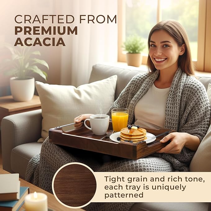 Acacia Serving Platter Snack Tray - Modular Serving Tray for Party Hosting - Trays for Serving Food, Charcuterie, Fruit Platter Tray for Parties, Appetizer Dishes & Dessert Trays