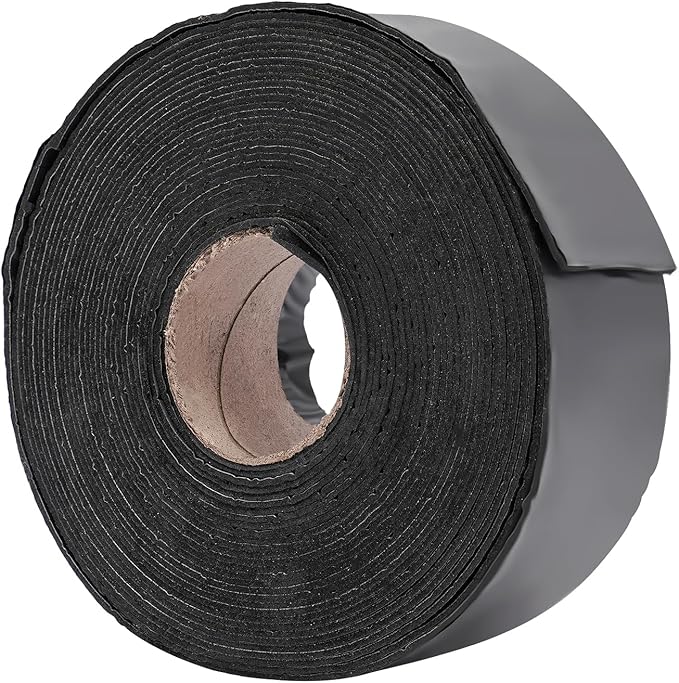 2 Rolls Asphalt Crack Filler, 3.15 X 590.55in Self-Adhesive Asphalt Tape, Set of 2 Asphalts Repair Patch for Driveway Parking Lot Roof Cement Road Joint, 2.5mm Thick, 49.2 Feet Each Roll