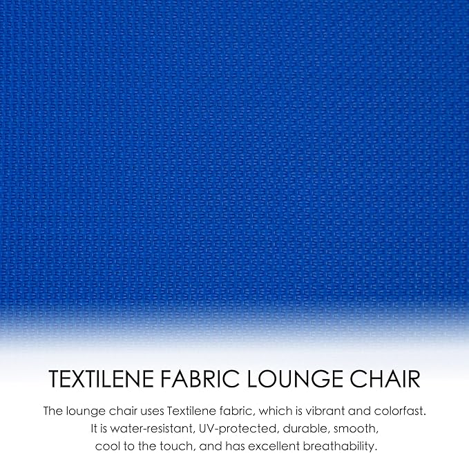 Kozyard Lounge Chair Outdoor Foldable Outdoor Lounge Chair (2Blue Textilence W/O Table)