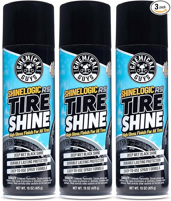 Chemical Guys ShineLogic Tire Shine Safe for Cars, Trucks, Motorcycles, RVs & More, 15 fl oz, 3-Pack