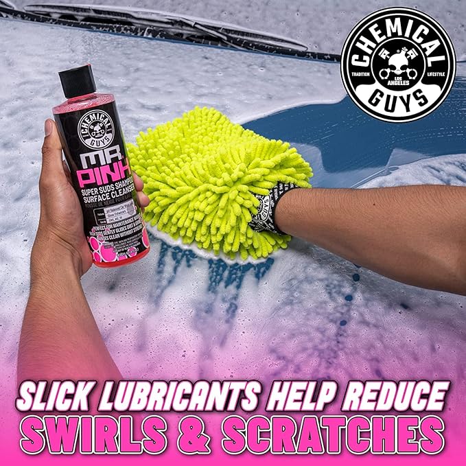 Chemical Guys Car Detailing Kit - Mr. Pink Car Wash Soap, Total Interior Cleaner, VRP Protectant, Diablo Wheel Cleaner, Wash Bucket with Lid, Dirt Trap, Brushes, Mitt, 4 Microfiber Towels, 16-Piece