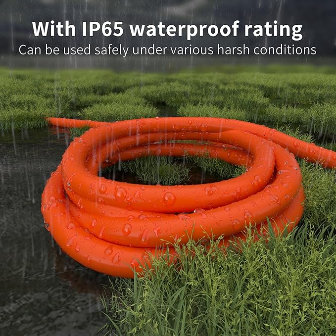 HUANCHAIN 12/3 Gauge Heavy Duty Outdoor Extension Cord 25 ft Waterproof with Lighted end, Flexible Cold-Resistant 3 Prong Electric Cord Outside, 15Amp 1875W 12AWG SJTW, Orange, ETL