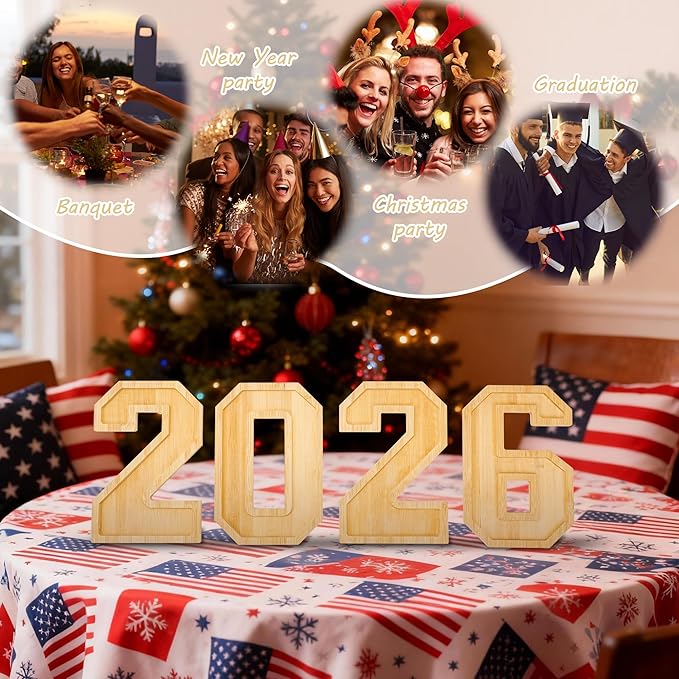 2026 Charcuterie Numbers Fillable，Wooden Number Charcuterie Board Box Serving Food Trays for New Years Graduation Party Supplies