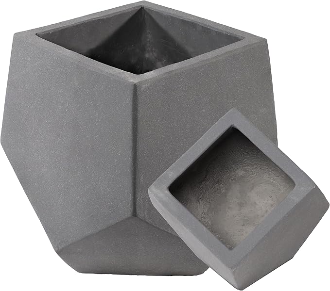 Sunnydaze Outdoor Concrete Planter Set - 2 Lightweight Concrete Pots for Plants - Moondust