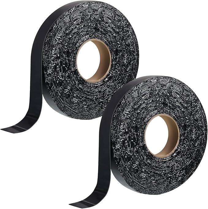 Fabbay 2 Rolls Asphalt Crack Filler Tape Asphalt Tape for Driveway Repair Joint and Crack Sealer for Tarmac Parking Lot Roof Cement Road, 50 Feet Each Roll (1.18 Inch)