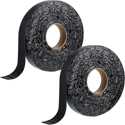 Fabbay 2 Rolls Asphalt Crack Filler Tape Asphalt Tape for Driveway Repair Joint and Crack Sealer for Tarmac Parking Lot Roof Cement Road, 50 Feet Each Roll (1.18 Inch)