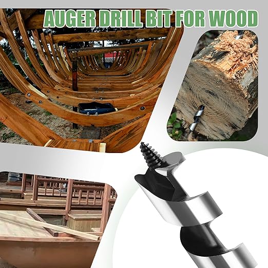 5/8 x 18 inch Auger Drill Bit for Wood,Hex Shank Ship Auger Bit for Soft Wood, Hard Wood, Plastic, Composite Materials and DIY Projects