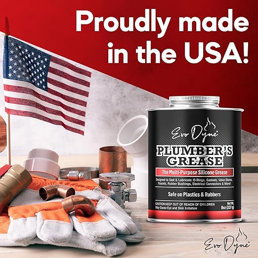 Silicone Grease (8oz), Silicone Paste | Plumbers Grease | Made in USA - Multi-Purposebfor Faucet Stems, Valves, Cartridges & DIY Projects