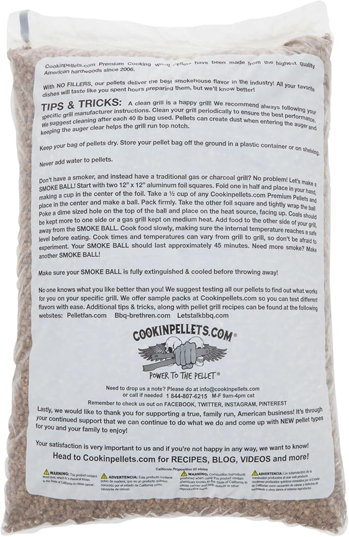 CookinPellets 40-Pound Longhorn Blend Premium Natural Grill Smoker Smoking Mesquite/Cherry/Maple Hardwood Wood Pellets, (5 Pack)